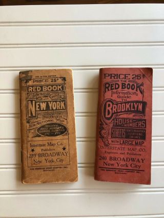 Red Book Guide Manhattan & The Bronx Pocket Guide 1928 - 29 Brooklyn 1932 - 33 Map