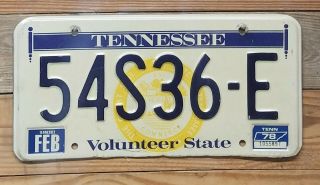 Vintage Tennessee 1978 State Seal License/plate - 54s36 - E Embossed