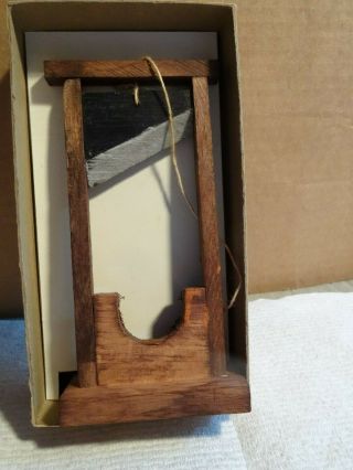 Vintage French Birth Control Device 1969 Gag Gift Guillotine Wood 2