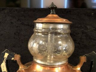 ANTIQUE MANNING BOWMAN & CO COPPER COFFEE PERCOLATOR (S22) 2