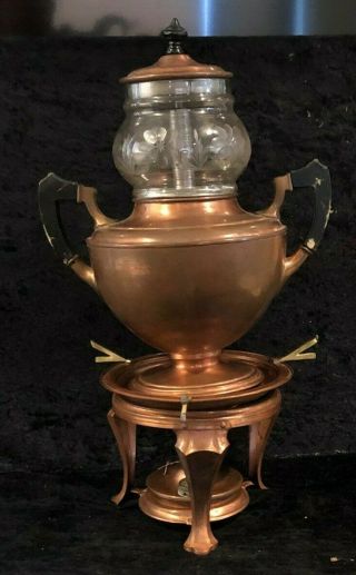 ANTIQUE MANNING BOWMAN & CO COPPER COFFEE PERCOLATOR (S22) 6