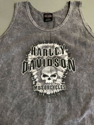 Harley Davidson Hd Tank T Shirt Large L Motorcycle Daytona Beach 2005 Grey Skull