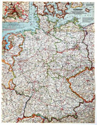 ⫸ 1959 - 6 Premium - Quality Vintage Map Germany – National Geographic