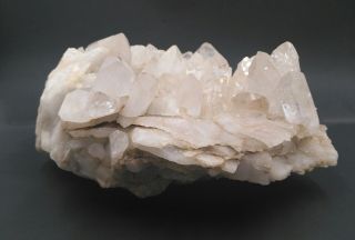 Natural Clear Quartz Crystal Cluster Mineral On Calcite 7 Lbs