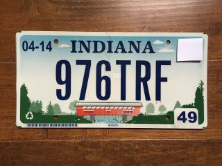 Indiana Automobile License Plate Covered Bridge Tag 976trf