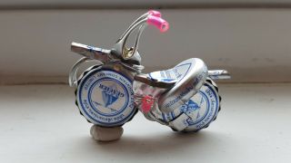 Thai Handmade Small Souvenir Motorcycle From Recycle Bottle Lid
