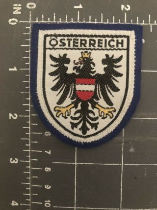 Vintage Osterreich Patch Heraldic Shield Crest Coat Of Arms Austria Country Flag