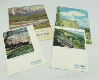4 Vintage Railroad Train Dining Car Menus Canadian Pacific Great Lakes Chateau