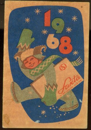 Soviet Latvia Pocket Calendar Happy Year 1968 Sakta Shop Advertisement
