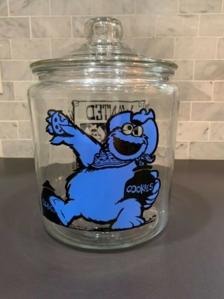 Vintage Cookie Monster Glass Cookie Jar