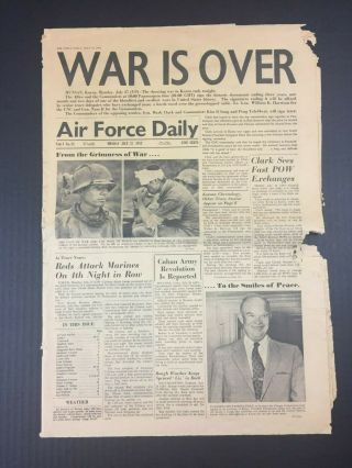 Air Force Daily Overseas Newspaper Korea Korean War Is Over July 27th 1953