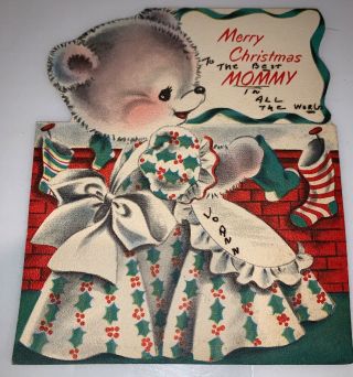 Vintage 1950’s Norcross Merry Christmas Mommy Card