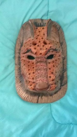 Guatemalan Wood Mask Of A Jaguar