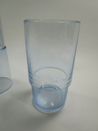 Set of 7 vintage Tupperware blue clear tumbles tall glasses 2