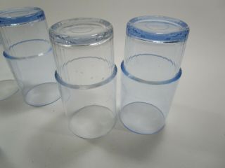Set of 7 vintage Tupperware blue clear tumbles tall glasses 4