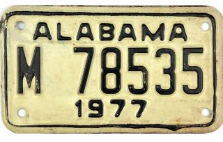 99 Cent Nos 1977 Alabama Motorcycle License Plate M78535