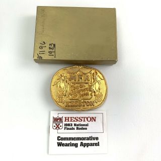 1983 Hesston Nfr National Finals Rodeo Gold Tone Ltd Edition ’d 25th Htf