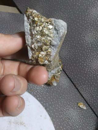 11.  1 Oz Gold And Silver Ore Rare Thick Chalcopyrite Vein Au Ag Kt