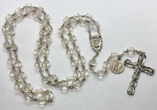 † Antique Rock Crystal Beads & Sterling Silver - Gloria Rosary †