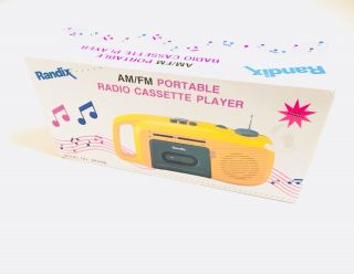 Vtg Randix Radio Cassette Player Portable Am/fm In Open Box Mcr48 Beach Bbq