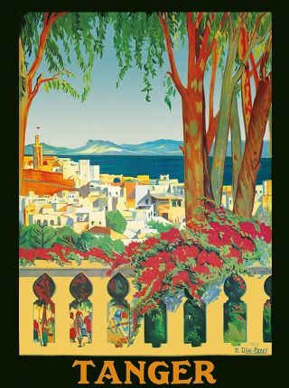Tanger Tangier Morocco Africa Vintage Travel Advertisement Poster
