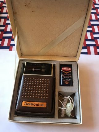 Delmonico 6 Transistor Radio W/ Ear Bud & Battery