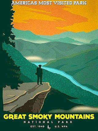 North Carolina Great Smoky Mountains National Park 2 Vintage Travel Poster Print