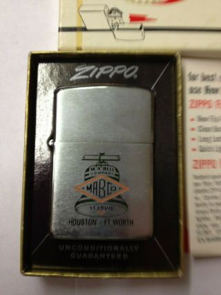 Vintage M.  A.  BELL CO.  ST.  LOUIS FT WORTH ZIPPO 3