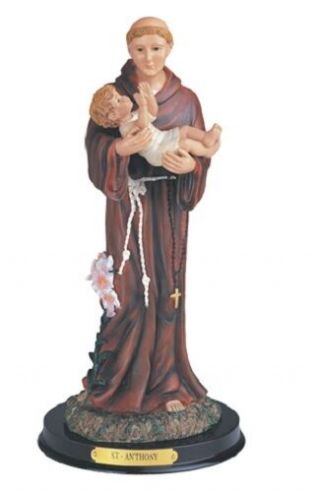 12 " Inch Saint Anthony San Antonio St Statue Figurine Santo Religious W/ Baby