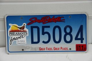 South Dakota License Plate Pheasants Forever Great Faces,  Great Places