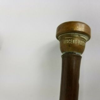 Antique Vintage 27” Brass Straight Horn With Vincent Bach 7C mouthpiece Decor 2