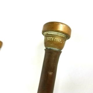 Antique Vintage 27” Brass Straight Horn With Vincent Bach 7C mouthpiece Decor 3