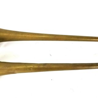 Antique Vintage 27” Brass Straight Horn With Vincent Bach 7C mouthpiece Decor 7