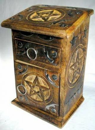 Pentagram Herb Cupboard Wiccan Pagan Witchcraft Supply Wicca Ritual Altar