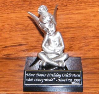 Disney Tinker Bell Marc Davis Birthday Celebration Pewter Figure Statue & Base