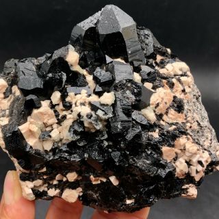 492g Rare Natural Black Quartz Crystal Cluster Mineral Specimen Lyq591