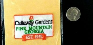 Callaway Gardens Pine Mountain Georgia Est.  1952 Iron - On Patch New/pkg