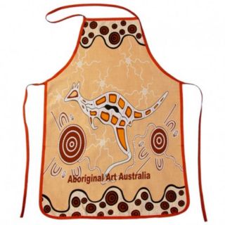 Australian Souvenir Kitchen Apron Aboriginal Art Australia Design Kangaroo