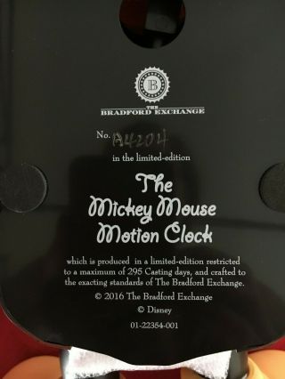Disney Mickey Mouse Motion Wall Clock from Bradford Exchange 2016 3