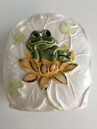 Vintage “neil The Frog” Ceramic Napkin Holder Sears Roebuck 1978 Made In Japan