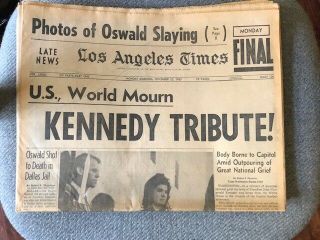 Nov 25,  1963 Newspaper: Los Angeles Times Kennedy Tribute