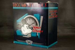Deco Mickey Clock - Very Scarce Retro Walt Disney Mickey Mouse Clock BOX KEPT 3