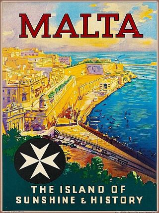 Malta Maltese Islands Vintage Travel Wall Decor Advertisement Art Poster Print