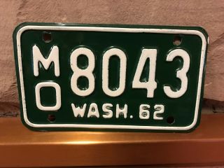 1962 Washington State Motorcycle License Plate