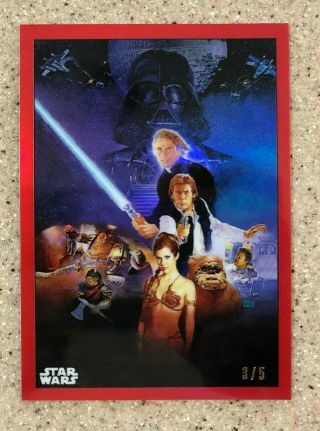 2019 Topps Star Wars Chrome Legacy Return Of The Jedi Poster Card Red 2/5 Ssp