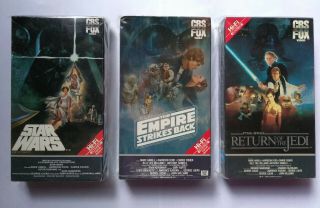 Star Wars Trilogy Betamax Video Tapes In Rare Slide Boxes Vintage Beta