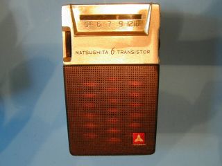 Vintage 1960 Matsushita Panasonic T - 13 6 Transistor Pocket Radio Portable Japan