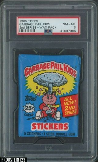 1985 Topps 2nd Series Garbage Pail Kids Gpk Wax Pack Psa 8