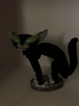 Animated Gemmy Black Alley Cat Green Eyes Light Up Sings Moves HALLOWEEN 6