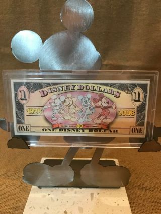 Rare Walt Disney Dollar $1 D Series Mickey Mouse Official Laser Sculpture